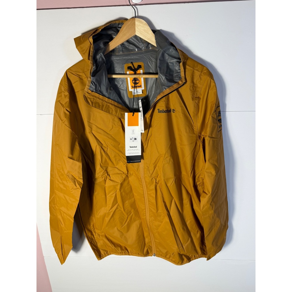Timberland Mens Hooded Windbreaker Jacket Wheat Gold TB0A6KY1 P47 NWT M